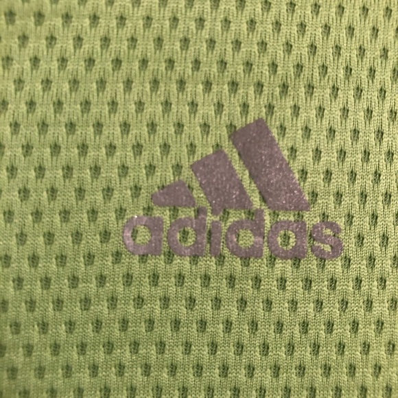 Adidas Green V-Neck Long Sleeve Active Top - Picture 3 of 5